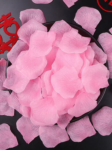 Xikile simulated petals, fake rose petals, wedding confession, hand-spreading flowers, decoration, wedding ceremony, wedding room, romantic room decoration, pink and white gradient petals, 1200 pieces (non-woven model)