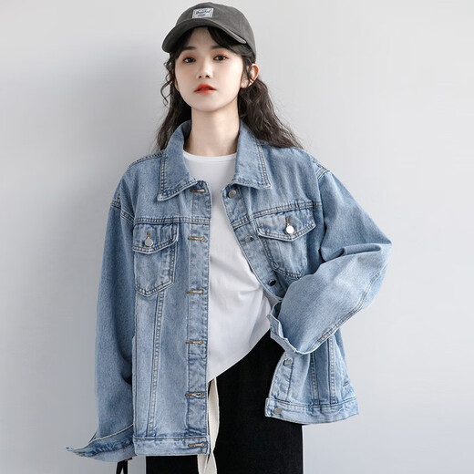 Semir Spring New Blue Denim Jacket Women's Spring and Autumn Korean Style Casual Outer Top bf Loose Denim Jacket Blue Semir s 12XL Blue