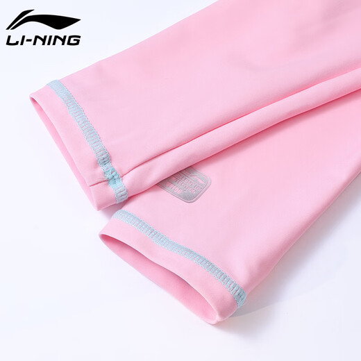 Li Ning (LI-NING) Children's Swimsuit Girls Medium Large Children Long Sleeve Trousers One-piece Sunscreen Seaside Hot Spring Swimsuit 719 Navy Blue 130
