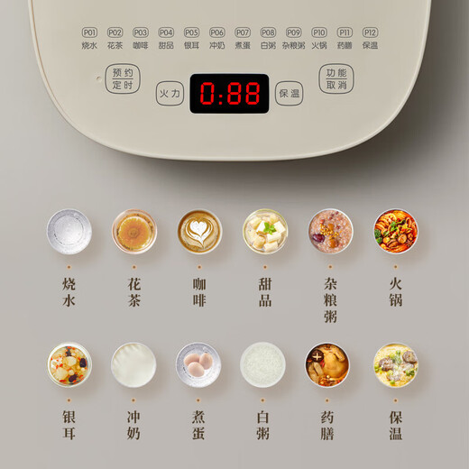 Bear health kettle, tea kettle, kettle, electric kettle, kettle, thermostatic kettle, glass flower tea kettle, hot milk, reservation, automatic heat preservation 1.8L, home office with stainless steel filter YSH-D18H3-with 316L filter 1.8L