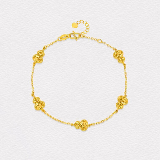 Laomiao gold-plated silver crushed ice bracelet for women 18K gold Wufu gourd bracelet for girlfriend Gourd crushed ice bracelet (type B)