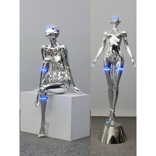 Ex Machina sculpture Sorayama Hajime Sexyrobot goddess large technology character ornament bar KTV trend decoration Miraihime-Future (height 1.4 meters) Dingjin