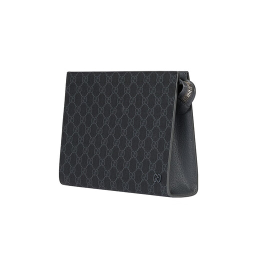 
Gucci (GUCCI) men's black canvas double G pattern zipper opening and closing clutch 768255FACQC1048 [CC direct mail] 26x18x6 cm