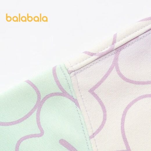 Balabala Kinderkleidung Girls Sweatshirt Herbst Kleidung Große Kinder langärmelte obere runde Kragen grün lila Ton 130 cm