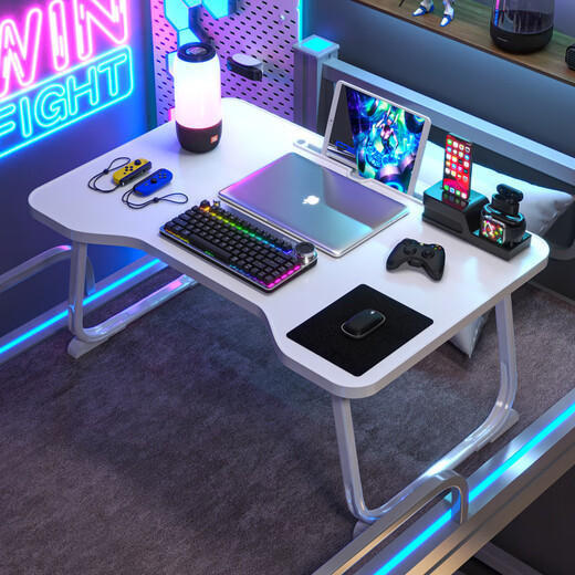 Quanpinwu Bed Computer Desk Bed Table Large Foldable Table Bed Dormitory Study Table Home Small Table Knight Black 70*48*28cm Default 1
