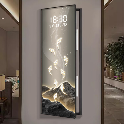 Xiaoxiao peinture horloge luxe Jinshan Jiuyu Jucai Boîte de compteur électrique de grande taille DQ4873 Boîte de commutation électrique de salon Revêtement de peinture suspendue DQ4873 83 pouces 70 * 210cm [peut couvrir 60 * 200]