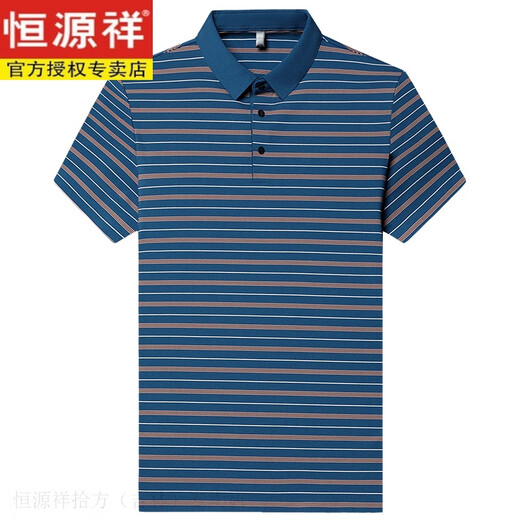 恒源祥桑蚕丝男士短袖t恤翻领夏季中年加肥加大爸爸装冰感polo上衣 9925灰色 165/M【建议100斤-120斤】