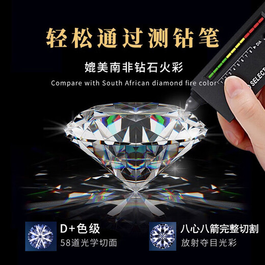 QIAOBAIDA Special Festival Valentine's Day Gift Diamond Ring Platinum Ring Female Couple's Ring Platinum Proposal Engagement Live Mouth Closed Light Luxury Eternal Vow Ring