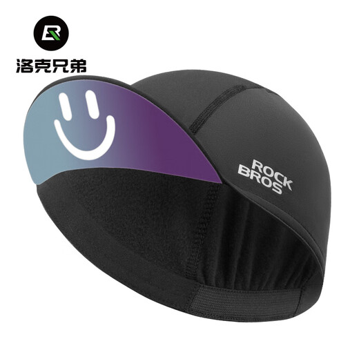 Rock Brothers Cycling Cap Fleece Warm Windproof Hat Mountain Road Bike Helmet Lined Hood Men Black/Fleece
