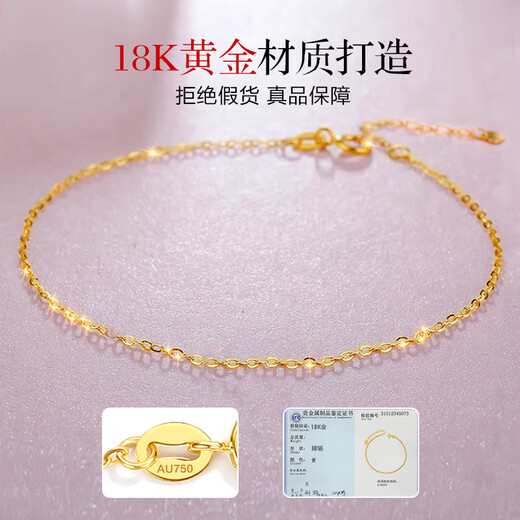 Dairuo gold 18K anklet new style plain chain color gold anklet summer accessories high-end gift for girlfriend’s birthday