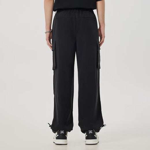 CARBEEN (CABBEEN) [Leicht und leichte Lakele] Lose Casual Hosen für Männer 2024 Sommermarke Brand Fuß Schwarze Hose Kohleschwarz 01 L /175/50