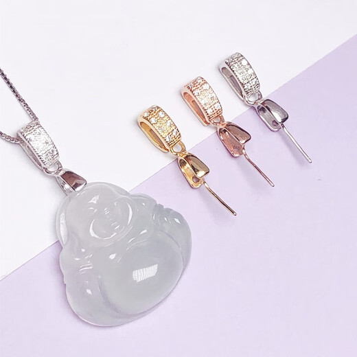 The same model as Yujingji Fat Donglai, focusing on quality, 18k gold buckle, thickened small pendant buckle, jade pendant buckle, pure l plated 18K, style 2 white gold