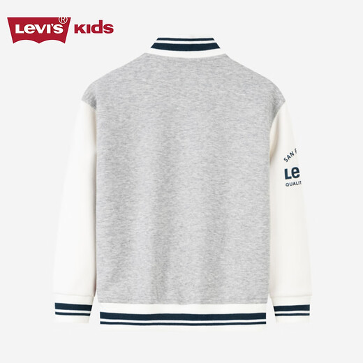 Levi s Levi's children's clothing, the same style in the mall, autumn new boys' knitted jacket, children's baseball uniform jacket, candy white 130/64 recommended height 116-122cm