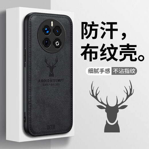 如虎添翼适用真我GT5Pro手机壳男款手机套磨砂防滑新年款 GT5 Pro全包边防摔壳硅胶软硬壳个性后盖保护套薄 真我GT5Pro(RMX3888)鹿标布纹手机壳