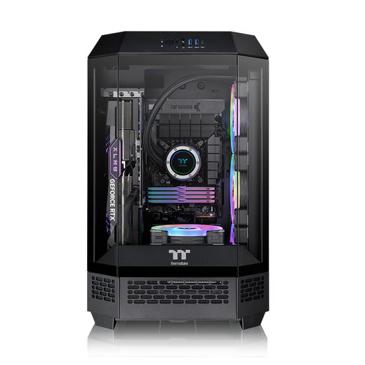 Thermaltake(Tt)The Tower 300 sea view room chassis computer host black (Matx motherboard/support 420 water cooling/4090 graphics card/horizontal lying)