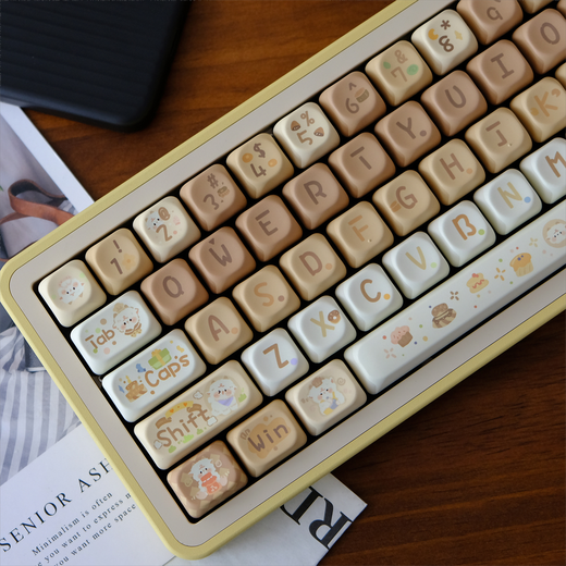 汇瀚外设xhs虚妄设计烘焙小羊主题五面热升华键帽QX3圆润球帽75 烘焙小羊-QX3圆润球帽-130+键位小全套盒装