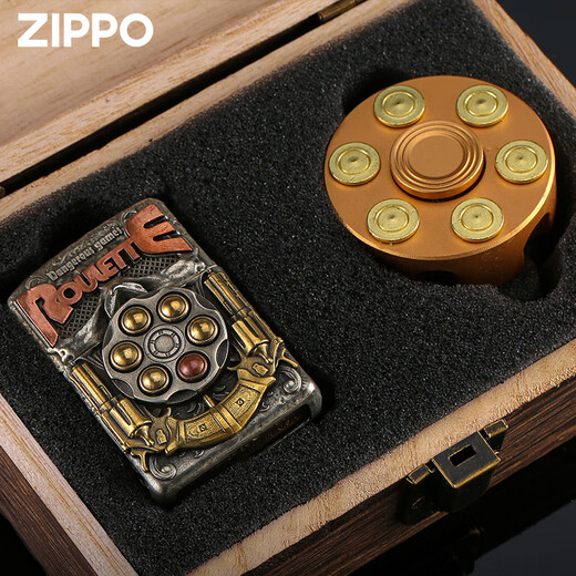 ZIPPO正版zippo打火机危险游戏轮盘限定礼盒防风煤油男士送礼官方正品 危险游戏-单机版DY9902TJ
