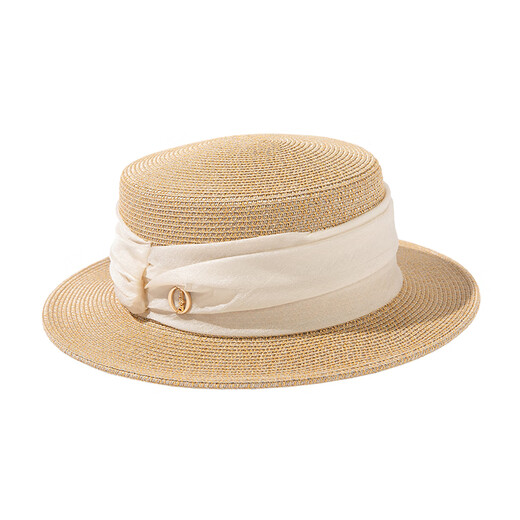 Siggi Strohhut Frauen Sommer flacher Top Sonnenschutzhut Flat Edge Urlaub Seaside Fashion Retro Stroh gewebter Sonnenhut Si95339 Meter