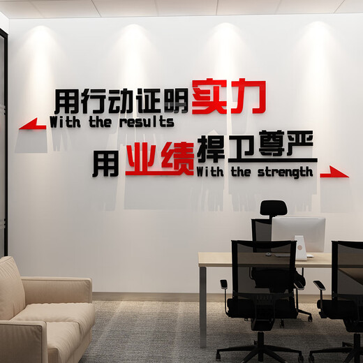 2024新款业绩就是尊严销售公司企业文化氛围布置激励志墙贴标语办 1047业绩尊严-黑大红 小