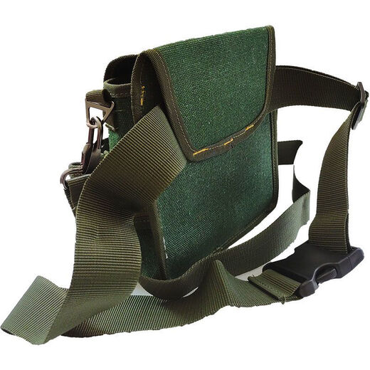 Vinoa Crossbody Reinforced Electrician Tool Bag Canvas Multifunctional Water and Electricity Weak Current Installation Tool Belt Bag Thickened Wear-Resistant and Portable Use Xin03 Military Green Crossbody Enhanced Version (Shoulder Strap + Belt)