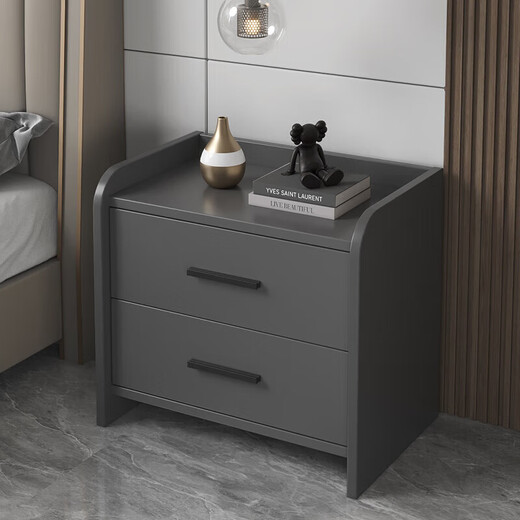 Gupujia solid wood bedside table bedroom small apartment simple modern bedside cabinet small storage cabinet storage locker light gray