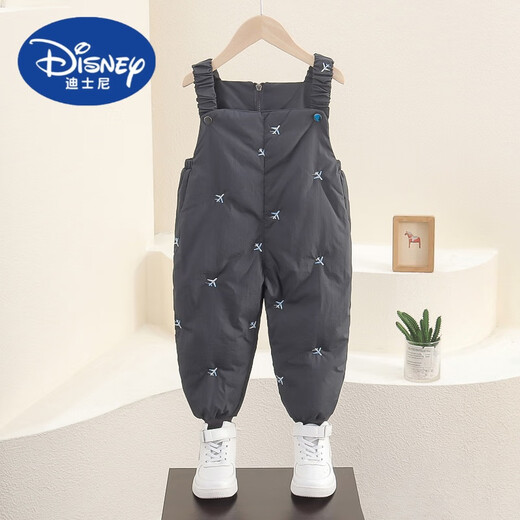 Disney Children's Winter Down Pants 2024 New Baby Style Down Overalls for Boys and Girls Winter Comfortable Warm Pants Black 90cm