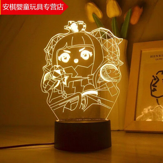Village de Shantoulin Danzi Party Night Light Ornement 3d Baker Dongdong Sheep Apple Peripheral Doll Ambient Light Children's Gift 3899-2 Baker Cracked Control Control 16 Couleurs USB Prise et modèle de batterie