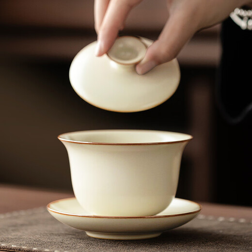 Tangfeng Ru Kiln Kung Fu Tea Set High-end Ceramic Chinese Covered Bowl Teacup Tea Set