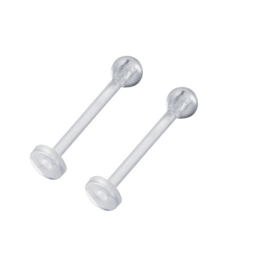 Fanny Rabbit diameter 1.2MM thick resin earrings for ear piercing invisible transparent anti-clogging needles for ear expansion without removing student ear bone nails 2 pairs of 8mm resin earrings (suitable for ear bones)