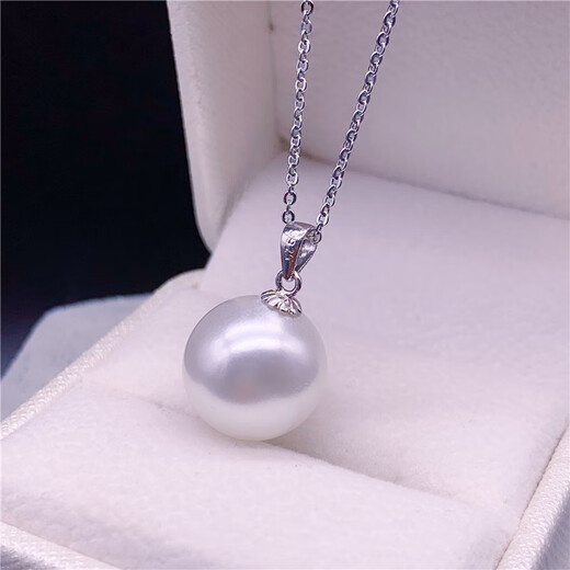 MHFDO Old Phoenix Quality Water Pearl Single Pendant 925 Silver Natural Pink Pendant Single Clavicle Chain Necklace Style White Pearl Silver Holder 10-11mm x 45cm