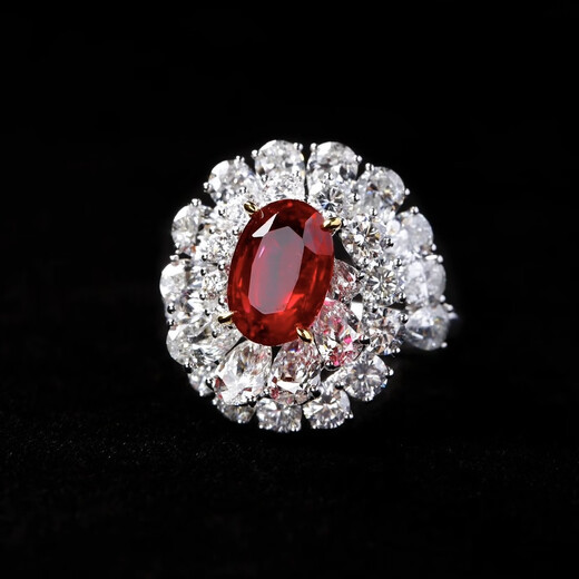 ROYALPICK ruby ring 3 carats unburned pigeon blood red 18K gold diamond as a Wife's Day birthday gift for marriage