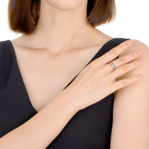 Chow Sang Sang Pt950 platinum ring platinum ring for women 70646R priced 13 circles - 3.39 grams (including labor cost 420 yuan)