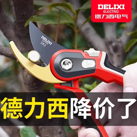 Delixi gardening scissors, pruning shears, fruit tree pruning, garden branch pruning, flower shears, special scissors for branch cutting, Tyrannosaurus Rex, imported SK5 steel + free lanyard