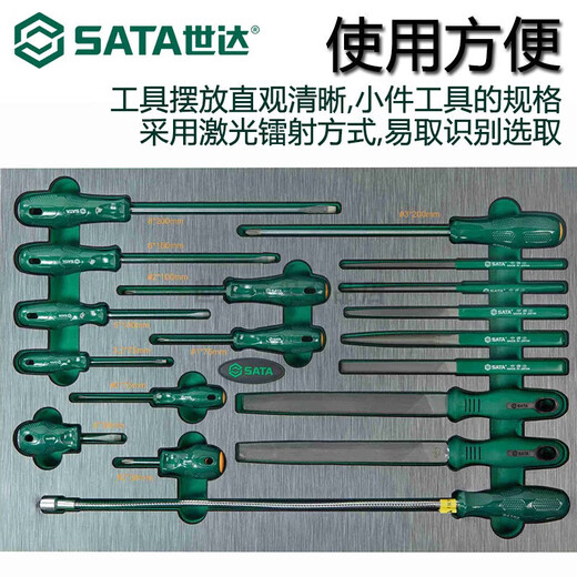 尹尺SATA 176件工业生产维修综合组套含5抽屉工具车. 11303