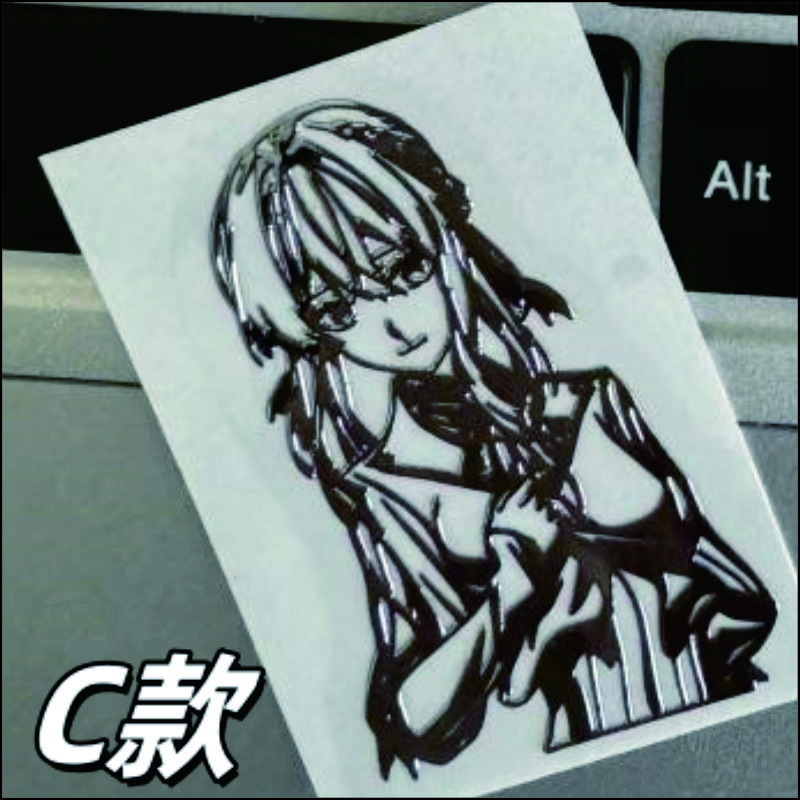 [Hot products are crazy to grab] Anime 2D Violet Violet Eternal Garden 3D Three-dimensional Metal Stickers Mobile Computer Decoration Metal Stickers Full Set of 4
