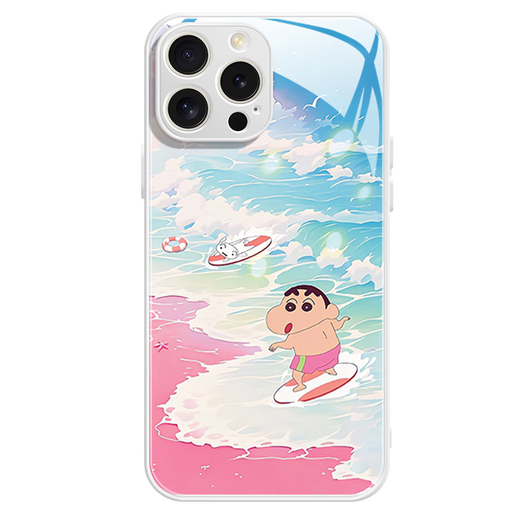 Мичиган (MSMF) Новый Huawei Mobile Phore Case Panda Crayon Shin Shin Siler Silicone мягкая края из закаленного стеклянного стеклянного твердого оболочки с полной крышкой