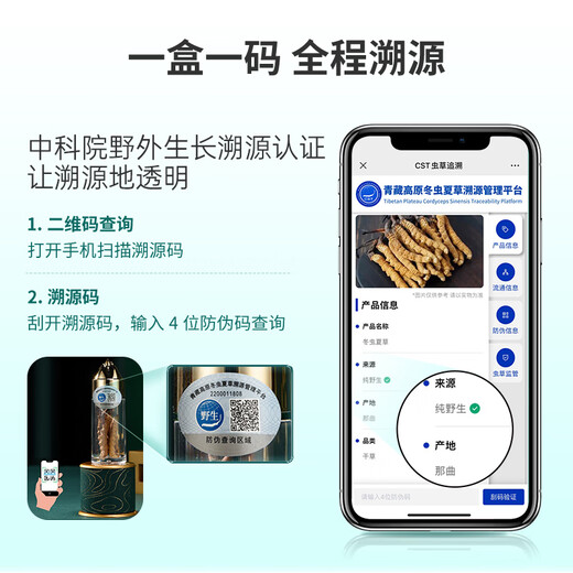 国坤堂【野生可溯源】野生冬虫夏草 西藏那曲新干虫草滋补礼品礼盒 4根/克 20克礼盒装【约80根】