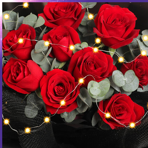 Aili Flowers 99 roses for girlfriend, wife, birthday flowers, date flowers, proposal, confession gift, flower shop delivery, 11 red roses bouquet (guaranteed compensation if not fresh)