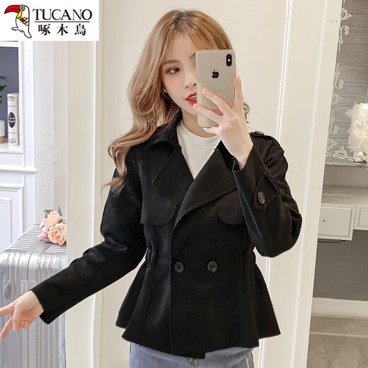 Woodpecker ins trendy coat women's windbreaker 2024 spring and autumn new thin coat short women's jacket small top military green 9923 M