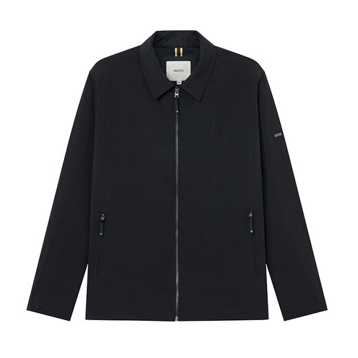 HAZZYS Men's Spring Outdoor Casual Jacket Simple Lapel Jacket Men ASVZU0CAX62 Dark Navy DN 3XL (190/108A 54)