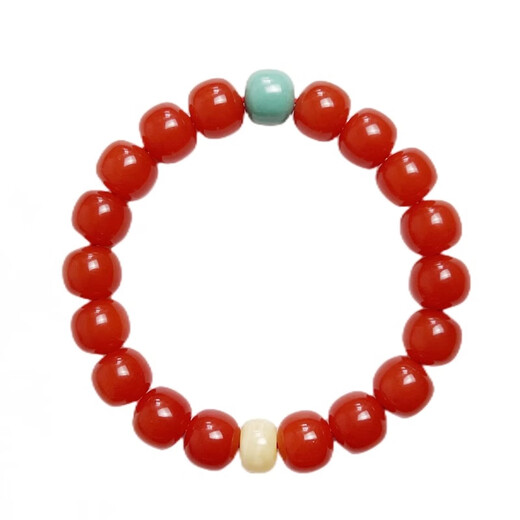 Fan Jialun Nan Red Bracelet for Women Liangshan Sichuan Material Agate Accessories Beeswax Turquoise Beaded Cherry Red Bracelet for Men and Women Full Color Full Flesh Generous Style 10mm