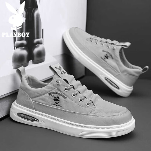 Playboy (Playboy) zapatos para hombres 2025 zapatos de lona de verano zapatos de moda zapatos casuales transpirables para hombres gris 41