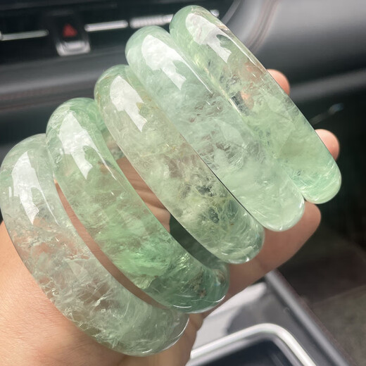Buhesyt natural crystal green fluorite bracelet inner diameter 50mm