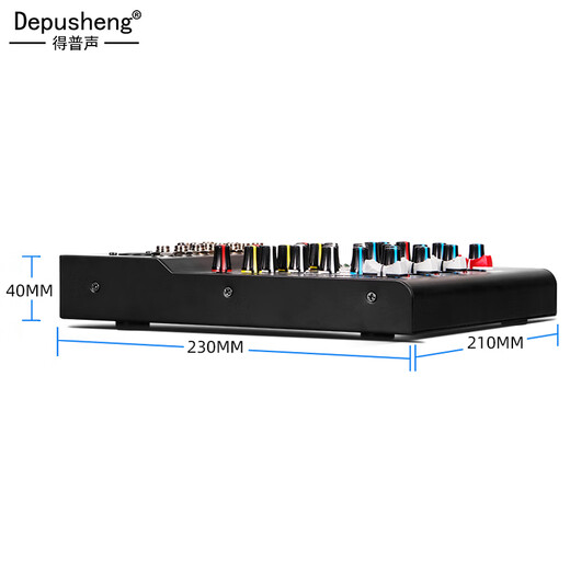 Depusheng professional 4-way mixer computer recording performance home KTV singing video conference live broadcast USB sound card Bluetooth reverb effect balanced wireless microphone small console F4 professional four-way mixer