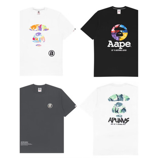 AAPA AAPE AAPE AAPE Camiseta de manga corta Man y una camisa de base impresa de camuflaje de algodón puro de primavera y mujer de cuello redondo de cuello redondo [Jin equivale a 0,5 kg]