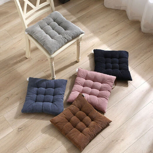 Yingzhuer thickened cushion office four seasons student classroom female stool floor mat butt cushion strap sedentary chair cushion corduroy square coffee 40*40cm