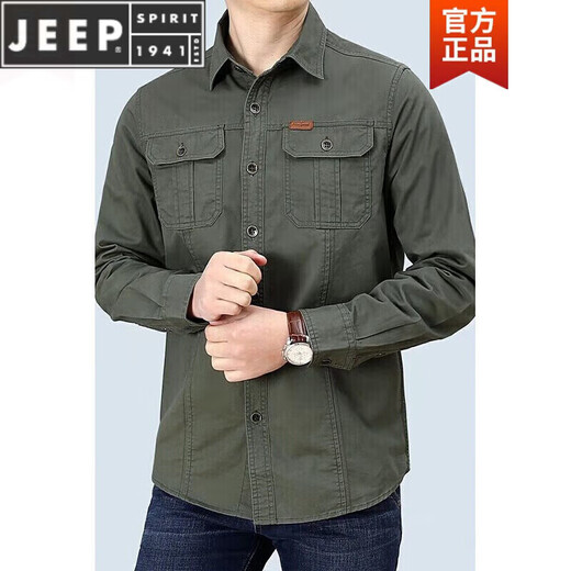 Jeep Spirit Primavera y otoño Camisa de algodón largo de algodón largo