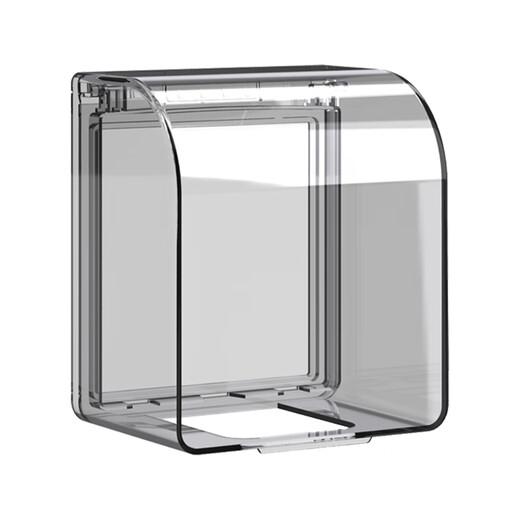 International Electrician Type 86 Socket Waterproof Box Self-adhesive Switch Power Supply Protective Cover Splash-proof Box Bathroom Toilet Socket Waterproof Cover Type 86 Heightened Waterproof Box-Black Transparent