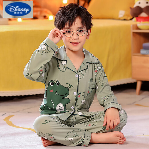 
Disney children's pajamas boys spring and autumn long sleeves pure cotton thin little boy cartoon Spider-Man dinosaur home suit Lapel G1047# Ultraman Feitian 10 size [suggested height 105-115cm]