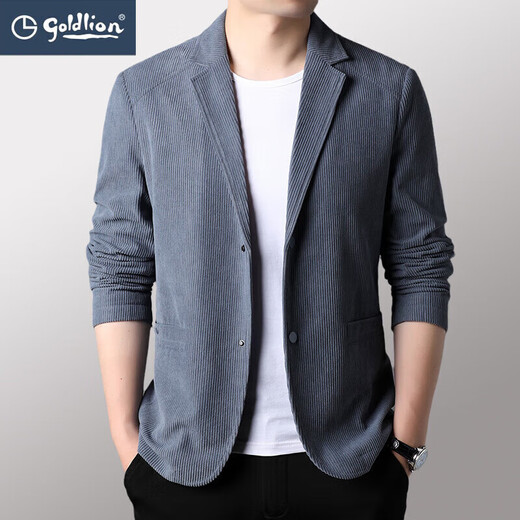Goldlion blazer men's autumn and winter business casual suit middle-aged no-iron solid color single suit casual gentleman's jacket black M 170